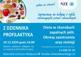 Plakat spotkania "Z dziennika profilaktyka"